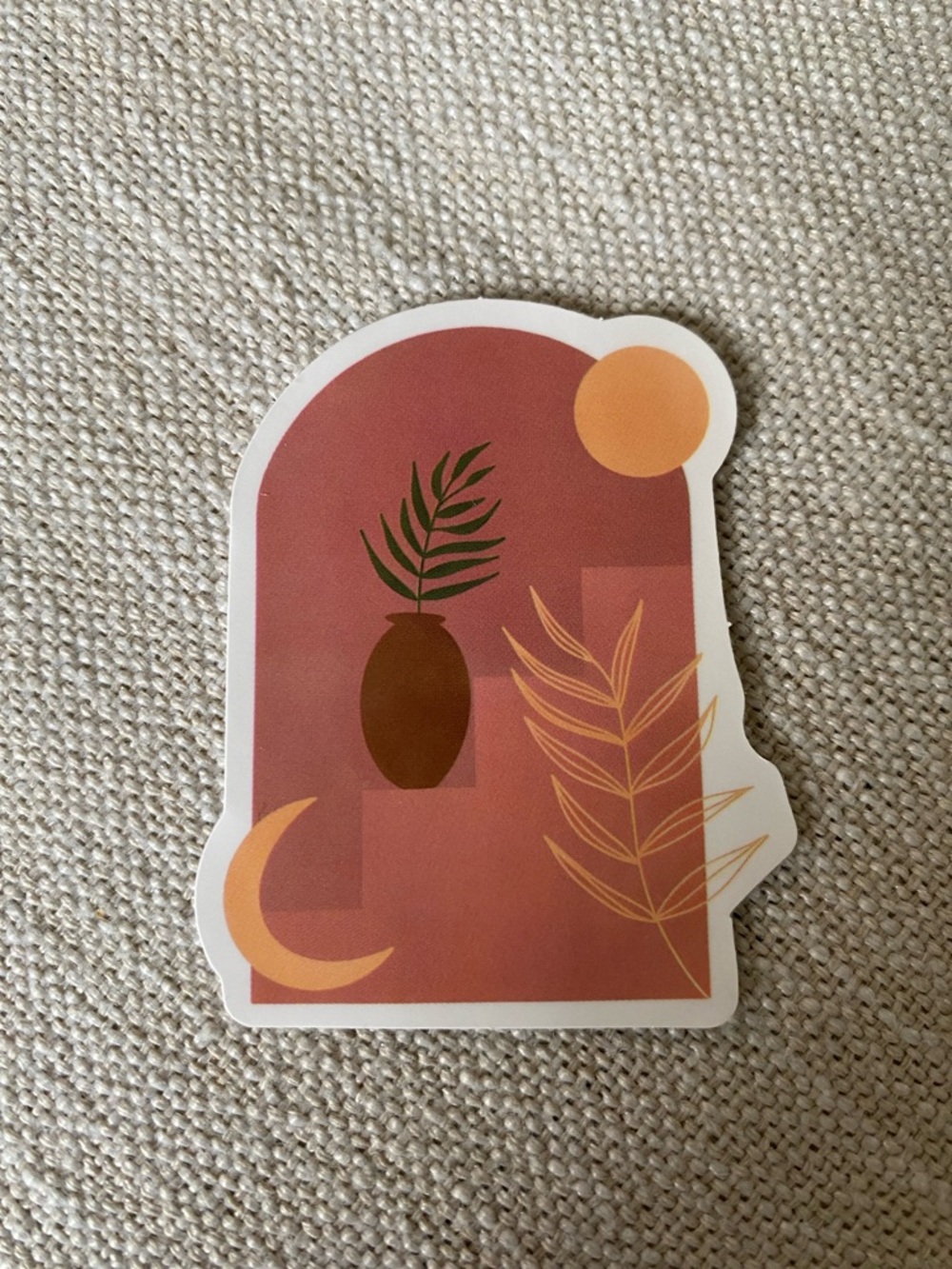 Abstract Boho Terracotta Arch Decorative Sticker - Neutral Home Design